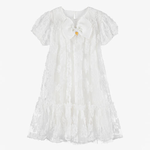 Angel's Face-Teen Girls White Floral Tulle Dress | Childrensalon