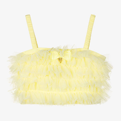 Angel's Face-Teen Girls Yellow Jersey & Tulle Vest Top | Childrensalon