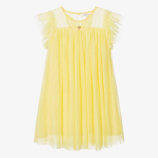 Angel's Face-Teen Girls Yellow Pleated Tulle Dress | Childrensalon