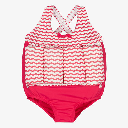 Archimede-Pinker Badeanzug mit Schwimmhilfe (LSF 50+) (M) | Childrensalon