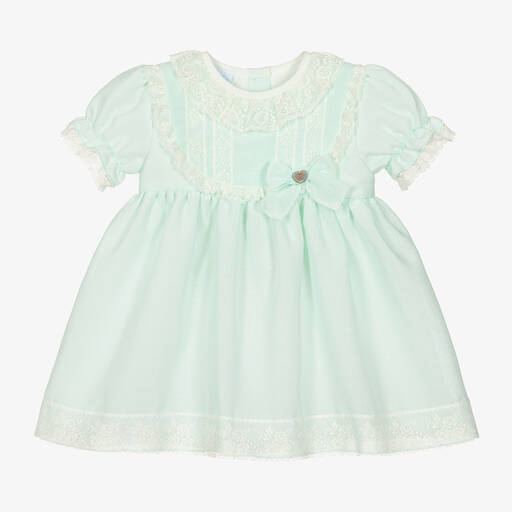Artesanía Granlei-Baby Girls Green Lace Dress | Childrensalon