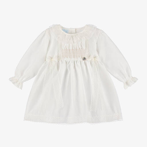 Artesanía Granlei-Baby Girls Ivory Organza & Lace Dress | Childrensalon