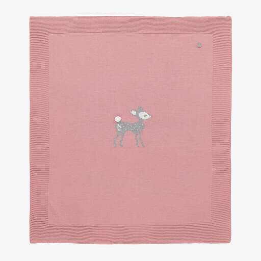 Artesanía Granlei-Baby Girls Pink Knitted Blanket (81cm) | Childrensalon
