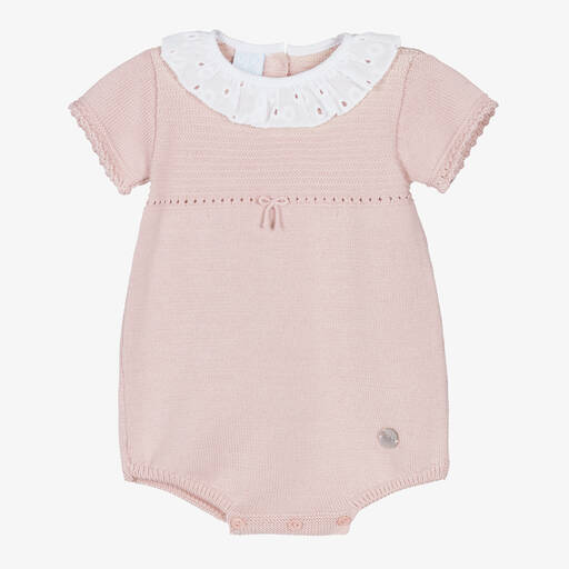 Artesanía Granlei-Baby Girls Pink Knitted Shortie | Childrensalon