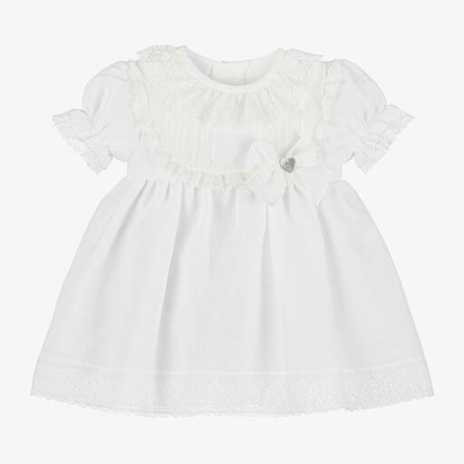 Artesanía Granlei-Baby Girls White Lace Dress | Childrensalon