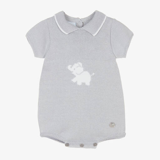Artesanía Granlei-Baby Grey Elephant Knitted Shortie | Childrensalon