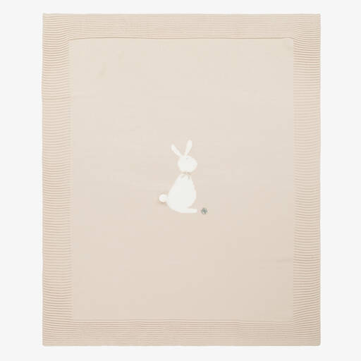 Artesanía Granlei-Beige Bunny Knitted Blanket (86cm) | Childrensalon