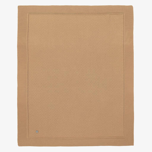 Artesanía Granlei-Beige Knitted Blanket (85cm) | Childrensalon