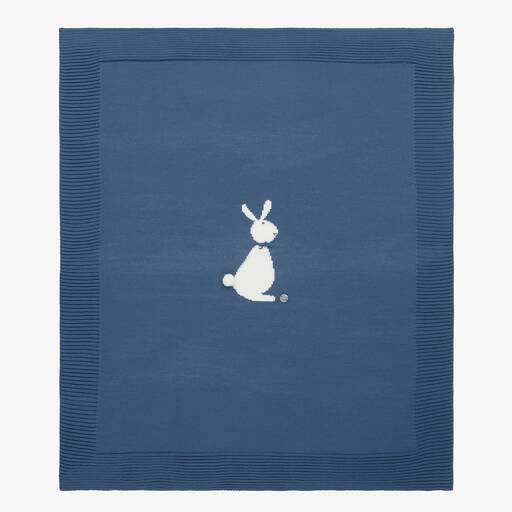 Artesanía Granlei-Blue Bunny Knitted Blanket (86cm) | Childrensalon