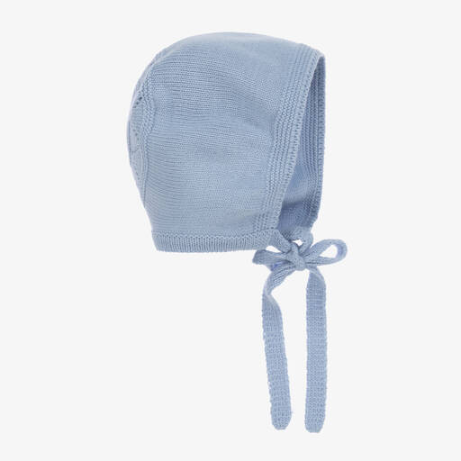 Artesanía Granlei-Blue Knitted Baby Bonnet | Childrensalon