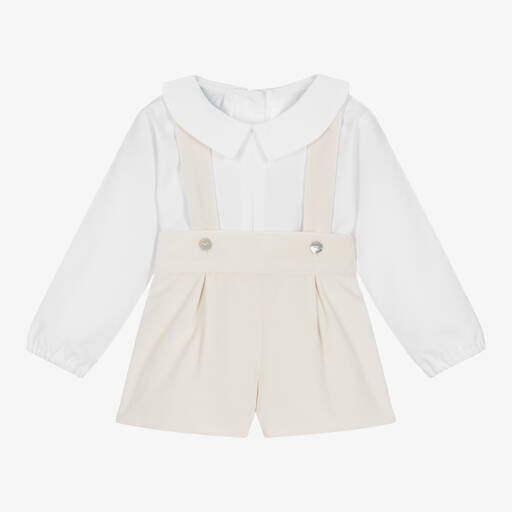 Artesanía Granlei-Рубашка и бежевые бархатные шорты | Childrensalon