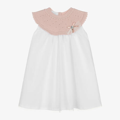 Artesanía Granlei-Girls Pink Knit & Tulle Dress | Childrensalon
