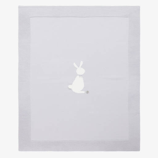 Artesanía Granlei-Grey Bunny Knitted Blanket (86cm) | Childrensalon