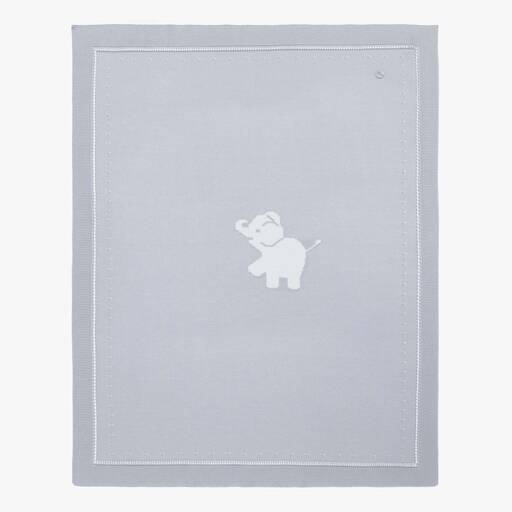 Artesanía Granlei-Grey Elephant Knitted Blanket (88cm) | Childrensalon