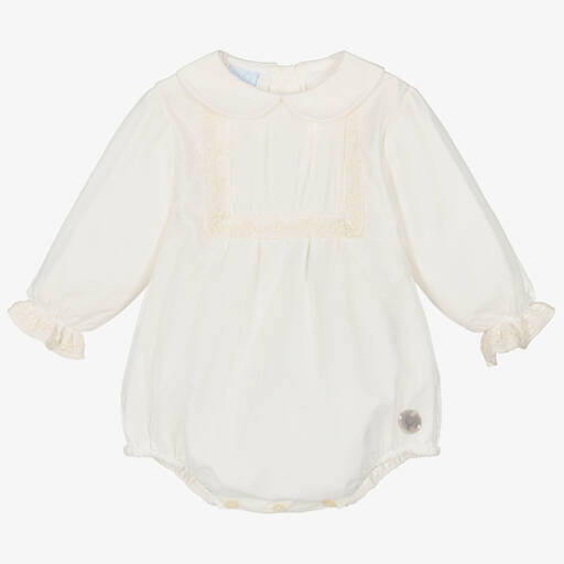 Artesanía Granlei-Ivory Embroidered Tulle Baby Shortie | Childrensalon