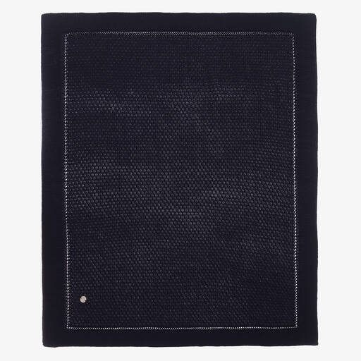 Artesanía Granlei-Navy Blue Knitted Blanket (85cm) | Childrensalon