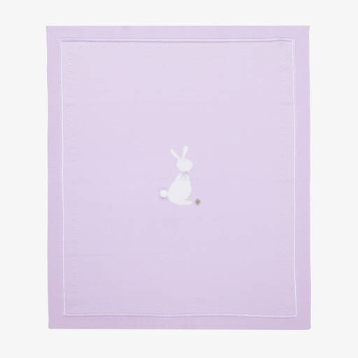 Artesanía Granlei-Purple Cotton Knit Bunny Blanket (82cm) | Childrensalon