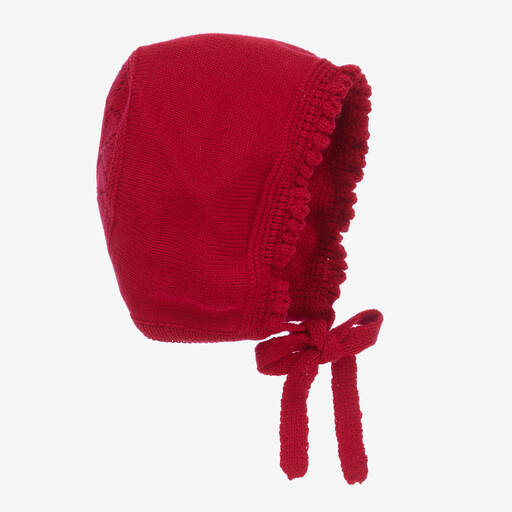 Artesanía Granlei-قبعة بونيه أكريليك محبوك لون أحمر للأطفال | Childrensalon
