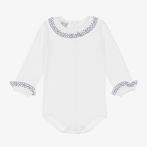 Babidu-Baby White Cotton Bodysuit | Childrensalon