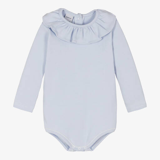 Babidu-Blue Cotton Baby Bodysuit | Childrensalon