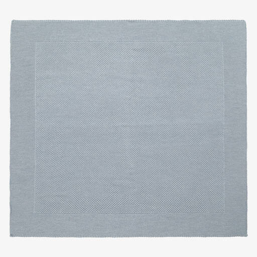 Babidu-Blue Knitted Blanket (96cm) | Childrensalon