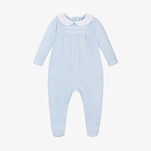 Babidu-Boys Blue Knitted Babygrow | Childrensalon