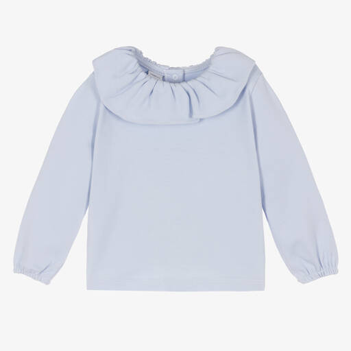 Babidu-Haut bleu en jersey de coton Fille | Childrensalon