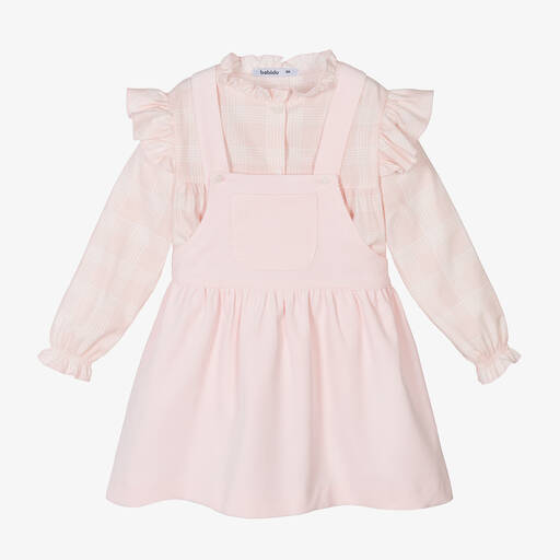 Babidu-Розовая блузка и платье из вельвета | Childrensalon