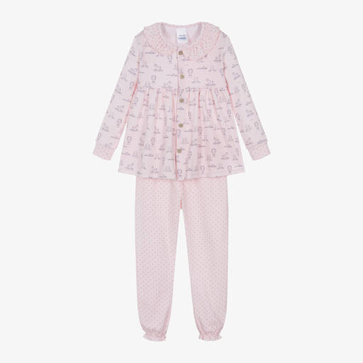 Babidu-Girls Pink Cotton Toy Print Pyjamas | Childrensalon