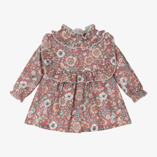 Babidu-Girls Pink Floral Cotton Dress | Childrensalon