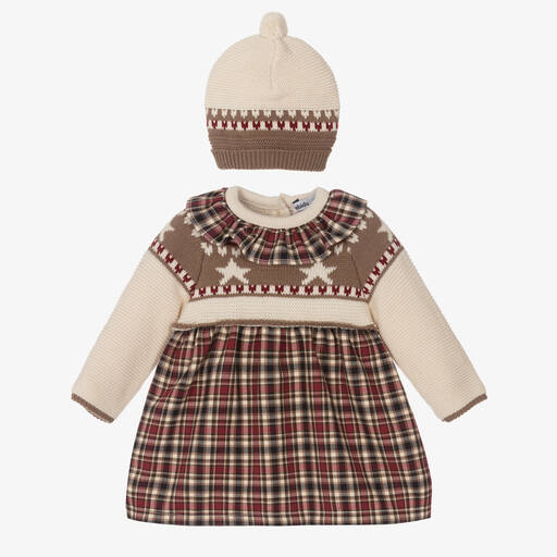 Babidu-Girls Red Tartan Dress Set | Childrensalon