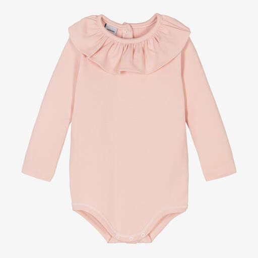 Babidu-Pink Cotton Baby Bodysuit | Childrensalon