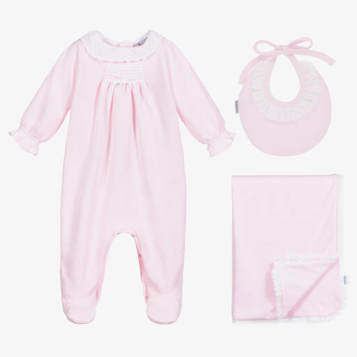 Babidu-Pink Cotton Babysuit Set | Childrensalon
