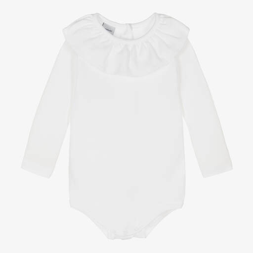Babidu-White Cotton Baby Bodysuit | Childrensalon