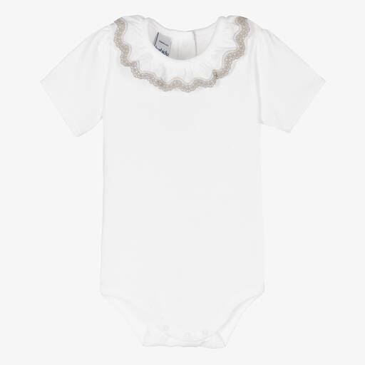 Babidu-White Cotton Bodysuit | Childrensalon