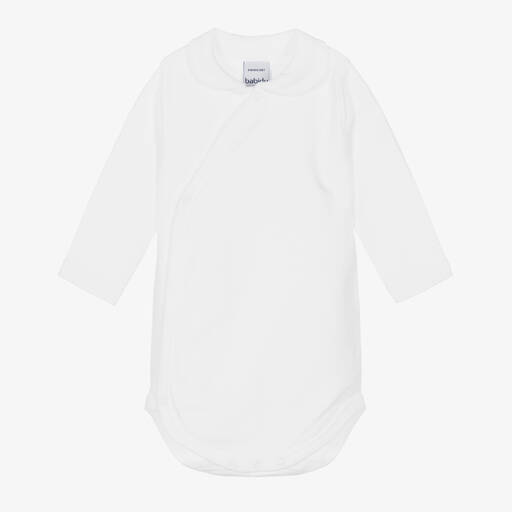 Babidu-White Cotton Jersey Bodysuit | Childrensalon