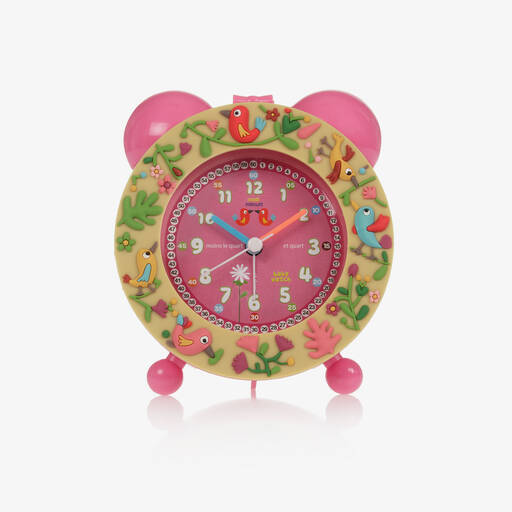 Baby Watch, Paris-Розовый будильник с птицами  | Childrensalon