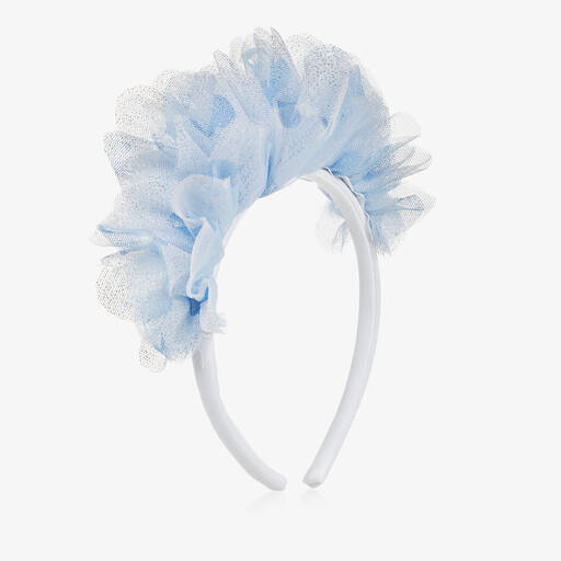 Balloon Chic-Girls Blue Glitter Tulle Hairband | Childrensalon