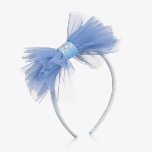 Balloon Chic-Girls Blue Tulle Bow Hairband | Childrensalon