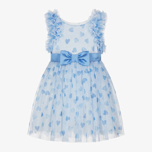 Balloon Chic-Girls Blue Tulle Heart Dress | Childrensalon