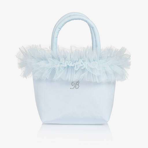Balloon Chic-Girls Pale Blue Ruffle Handbag (22cm) | Childrensalon