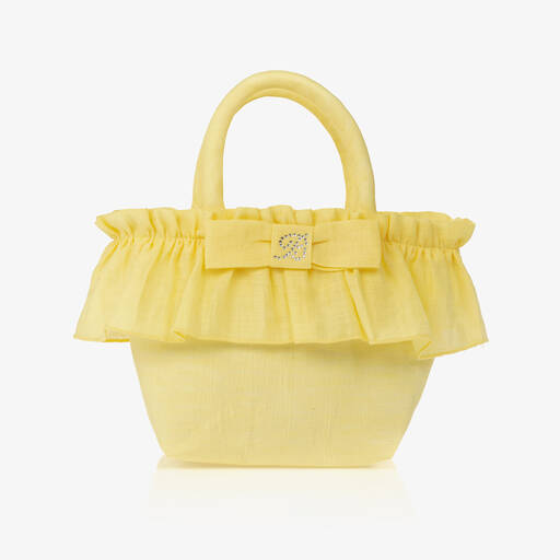 Balloon Chic-Girls Yellow Ruffle Handbag (22cm) | Childrensalon