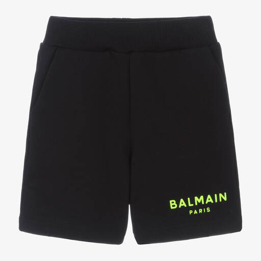 Balmain-Boys Black Cotton Jersey Shorts | Childrensalon