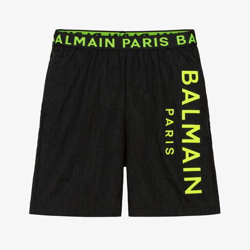 Balmain-Boys Black Swim Shorts | Childrensalon