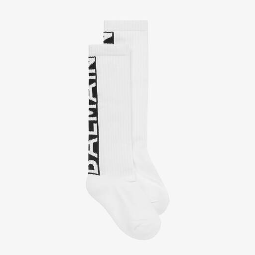 Balmain-Белые хлопковые носки для мальчиков | Childrensalon