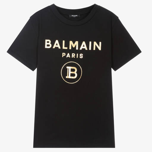 Balmain-Schwarzes Teen T-Shirt (J) | Childrensalon