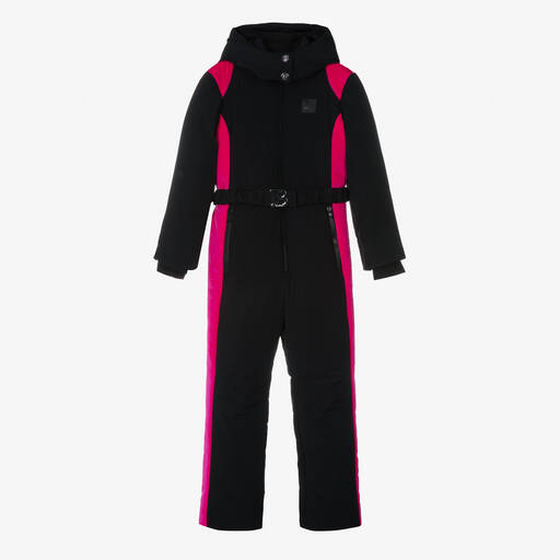 Balmain-Teen Girls Black & Pink Snowsuit | Childrensalon