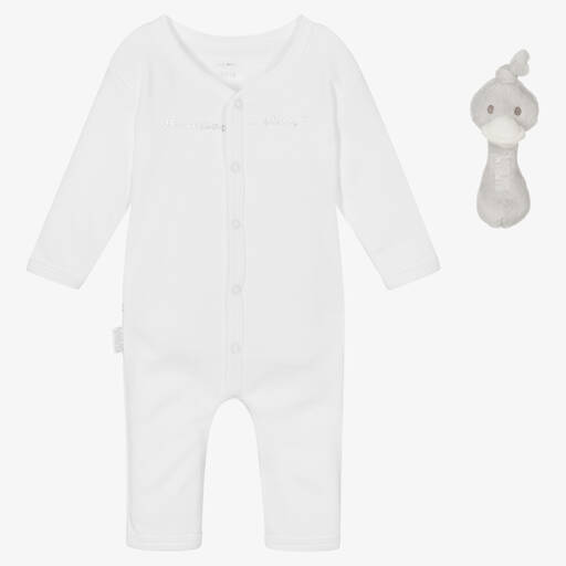 Bam Bam-Ivory Babysuit & Soft Toy Gift Set | Childrensalon