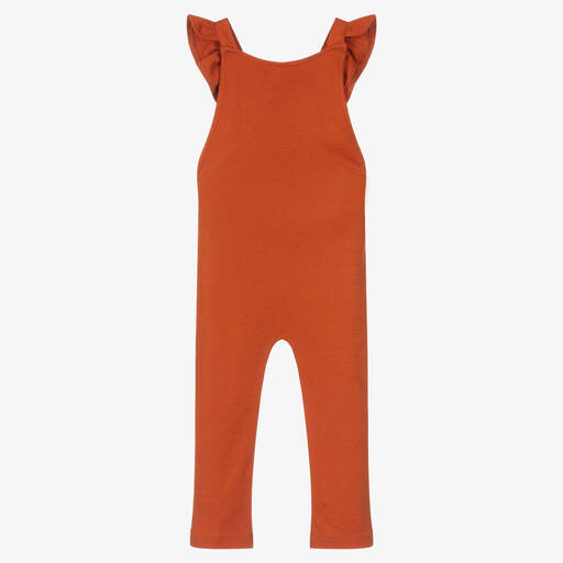 Bamboo Baby-Orange Organic Cotton Jumpsuit | Childrensalon