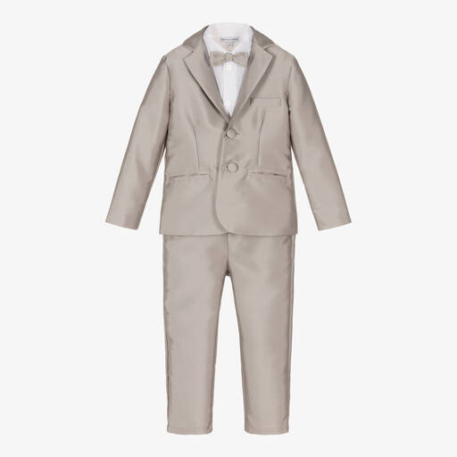 Beatrice & George-Boys Bronze Satin Twill Suit | Childrensalon